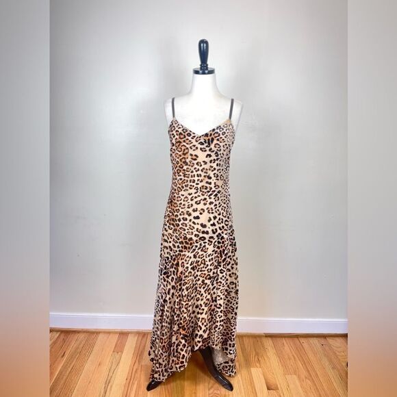 Nicole Miller Burn Out Leopard Slip Dress - Picture 2 of 6